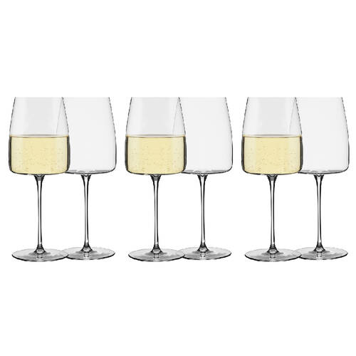 6pc Ecology Epicure Stemmed 450ml/22cm White Wine Glasses - Clear