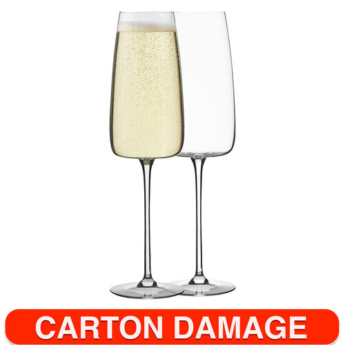 6pc Ecology Epicure Stemmed 300ml Champagne Glute Glasses - Clear