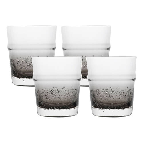 4pc Ecology Dion 260ml Hi Ball Tumbler Glassware Smoke Grey
