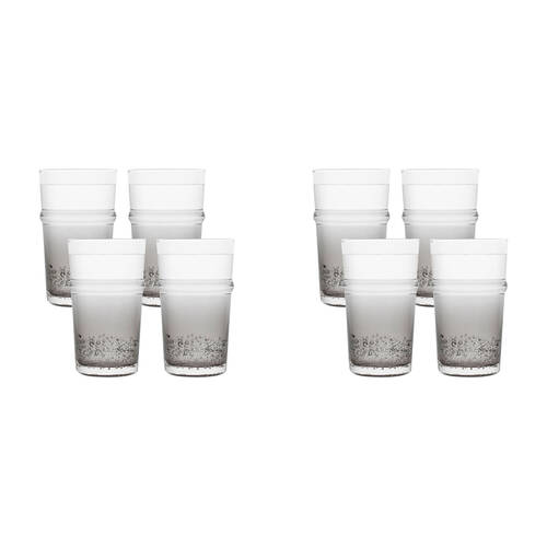 8pc Ecology Dion 400ml Hi Ball Tumbler Glassware Smoke Grey