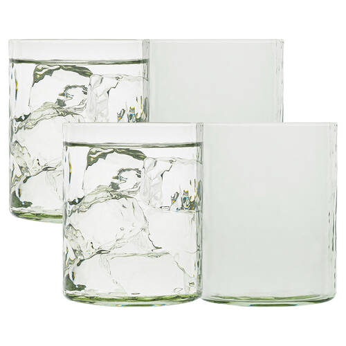 4pc Ecology Equinox Soda Lime Glass Tumblers Drinking Cups 370ml Sea Mist