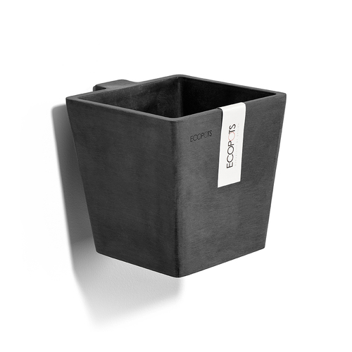 EcoPots Manhattan Wall Mountable Pot S 15x14.5cm Dark Grey