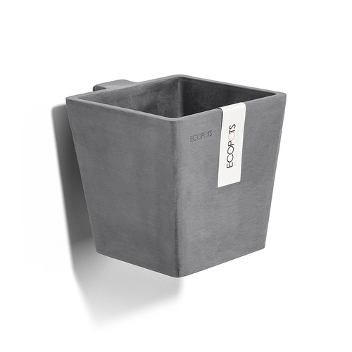 EcoPots Manhattan Wall Mountable Pot S 15x14.5cm Grey