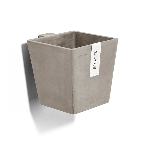 EcoPots Manhattan Wall Mountable Pot S 15x14.5cm Taupe