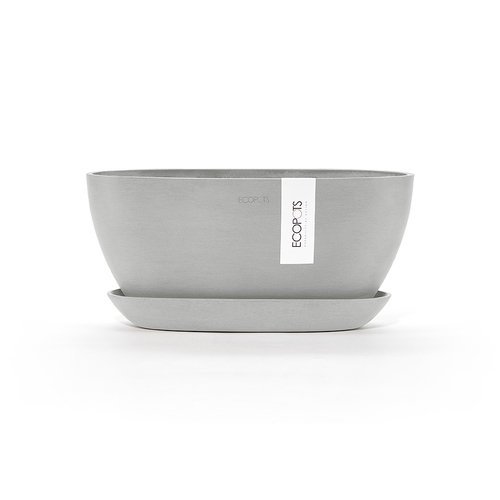 EcoPots Sofia 30x13.5cm Plant Pot Self Watering White Grey