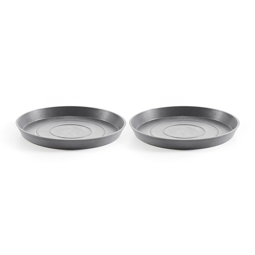 2PK Ecopots Plant Pot Saucer Round 29 Grey 29x3.0cm Home Indoor/Outdoor Decor
