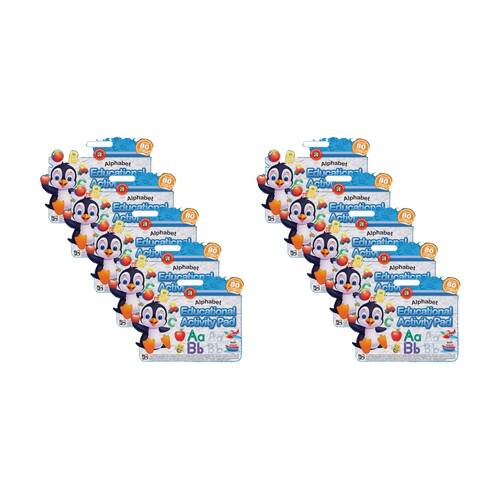 10PK Learning Can Be Fun Alphabet Educational Kids Activity Pad w/80 Stickers 3y+