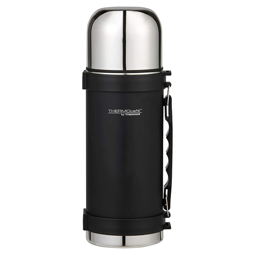 THERMOcafe Vacuum Insulated Flask Water Bottle Matte Black 1L