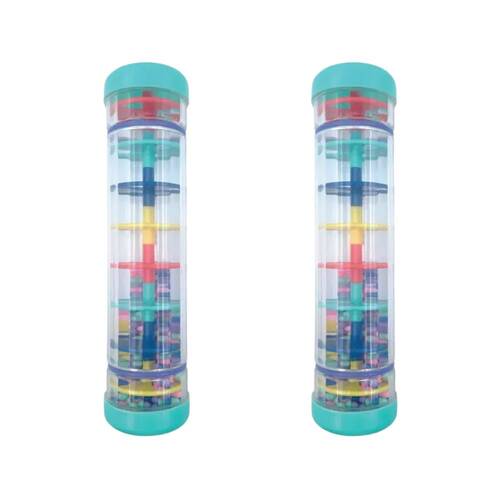 2PK Edushape Rainstick Musical Sensory Calming Stick Toy Baby Toddler 6m+ 20cm