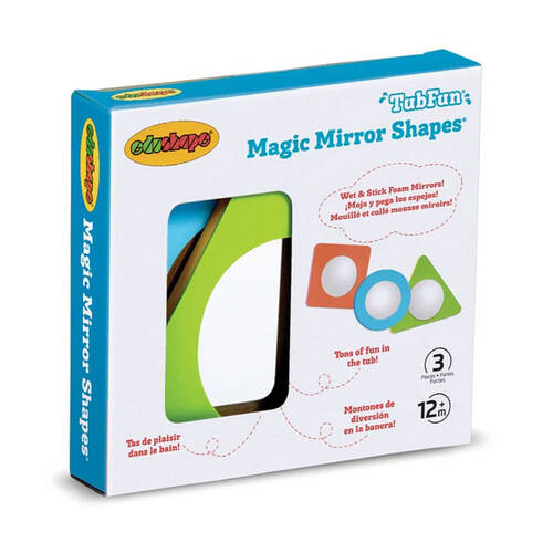 3pc Edushape Tub Fun Magic Mirror Shapes Soft Foam Bath Toy Toddler 12m+