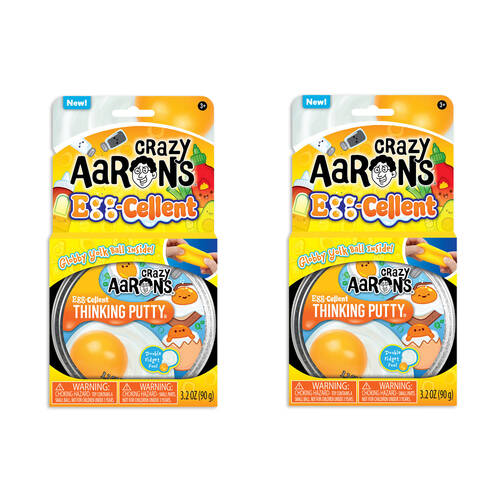 2PK Crazy Aarons Trendsetters Eggcellent Putty 4 Inch Tin Kids Sensory Toy 3y+