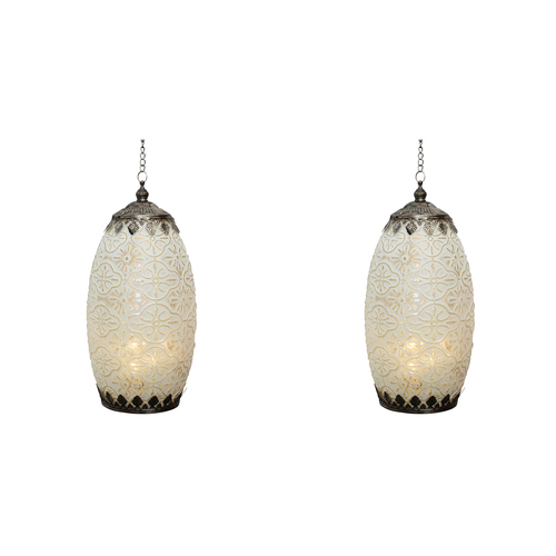 2PK LVD Lantern LED Tall Decorative Lighting Home Decor White