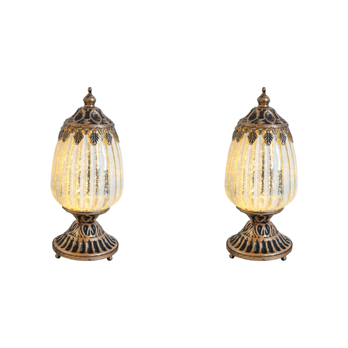 2PK LVD Lantern LED Standing Decorative Lighting Home Decor White