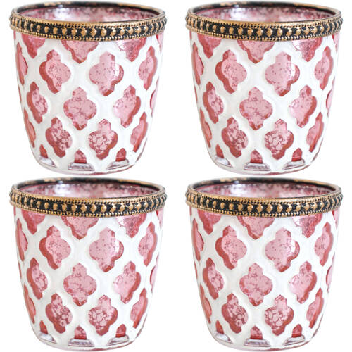 4PK LVD Glass Votive Cup Candle Holder Home Decor 7.5cm Sunset
