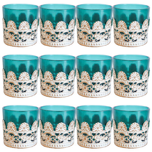 12PK LVD Glass Votive Cup Candle Holder Home Decor 5.5cm Mystique
