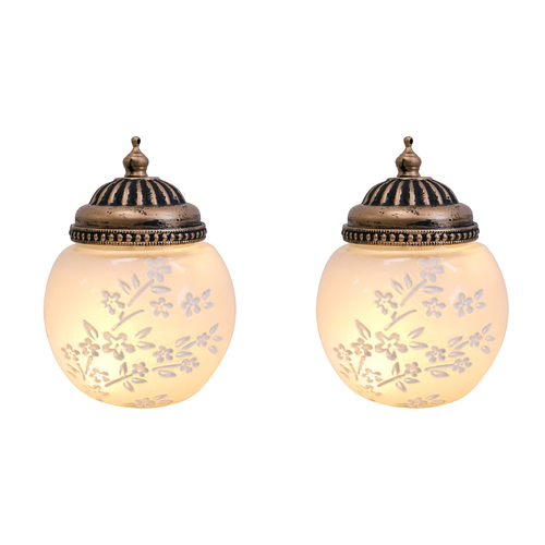 2PK LVD Lantern LED Round Vine Frost Decorative Lighting 14cm Home Decor