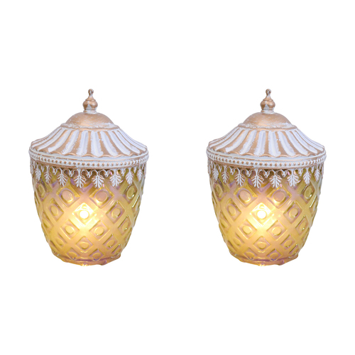 2PK LVD Lantern LED Diamont Decorative Lighting 16.5cm Home Decor