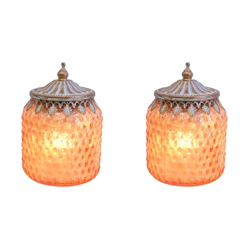 2PK LVD Lantern LED Dimple Decorative Lighting 11cm Home Decor