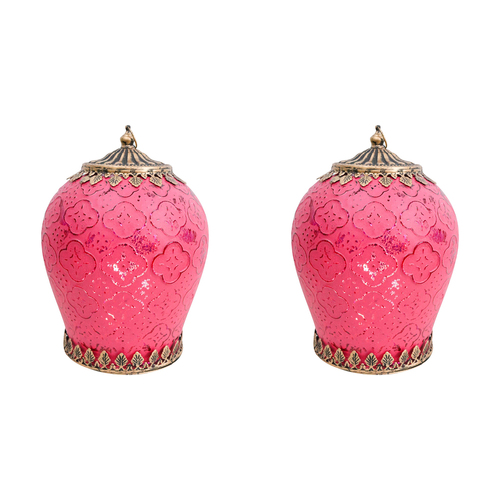 2PK LVD Lantern LED Foil X-Large Raspberry Sour Decorative Lighting Home Decor