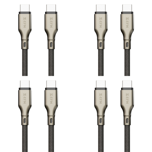 4PK EFM Pro Power 2m Male USB-C Data Cable For Samsung S23+ - Black