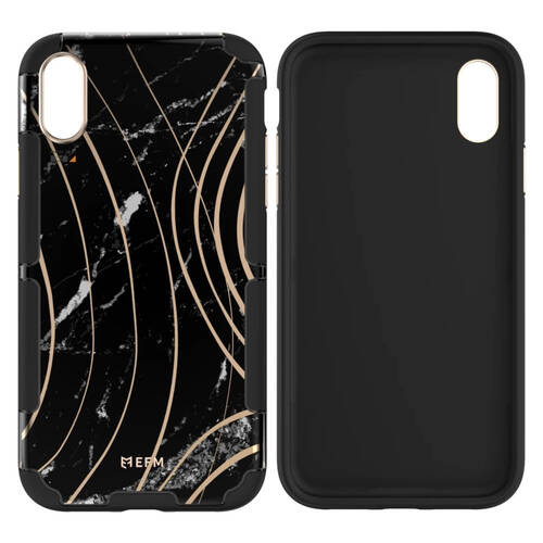EFM Cayman InStyle D3O Case Armour For iPhone Xs Max (6.5") - Black Marble