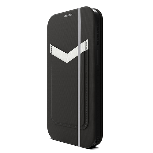 EFM Miami Leather Wallet Case Armour w/ D3O For iPhone 13 mini (5.4") - Smoke Black