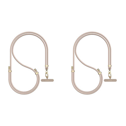 2PK EFM Go Crossbody Hands-Free Universal Mobile Phone Lanyard Holder Gold