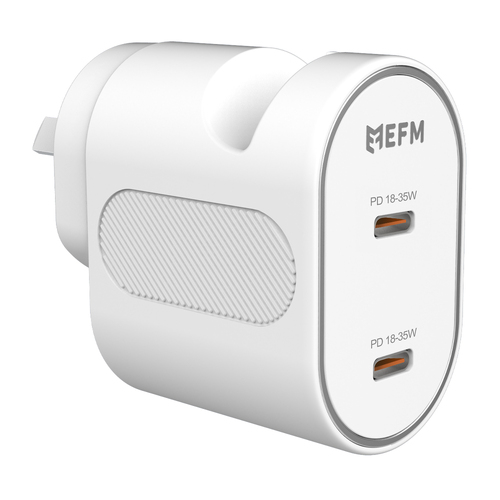 EFM 35W GaN AU/NZ Plug Wall Charger w/ PD/PPS - White