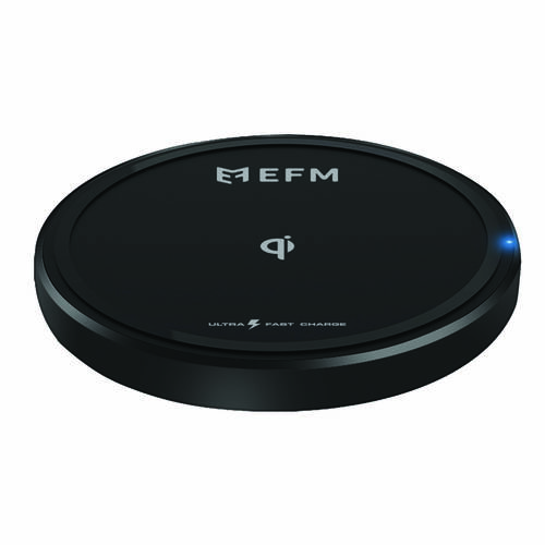EFM 15W Wireless Charge Pad With USB to TypeC Charge Cable Black