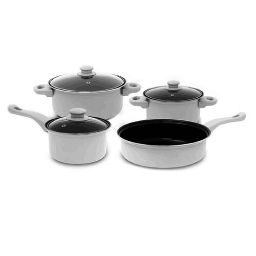 7pc Gr8home Cookware Set Grey