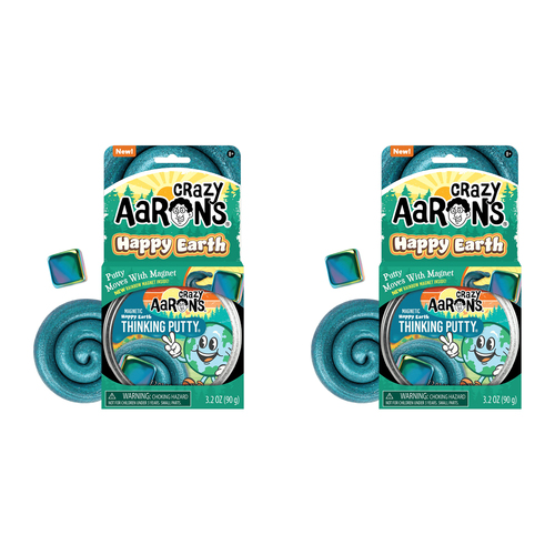 2PK Crazy Aarons Thinking Putty Happy Earth Magnetic Storms Toy 10cm 3y+