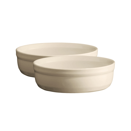 2pc Emile Henry 12cm Creme Brulees Baking Bowl Set Clay