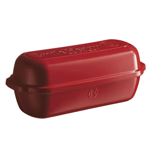 Emile Henry 39cm Ceramic Bread Loaf Baker Dish Rectangle Large - Burgundy