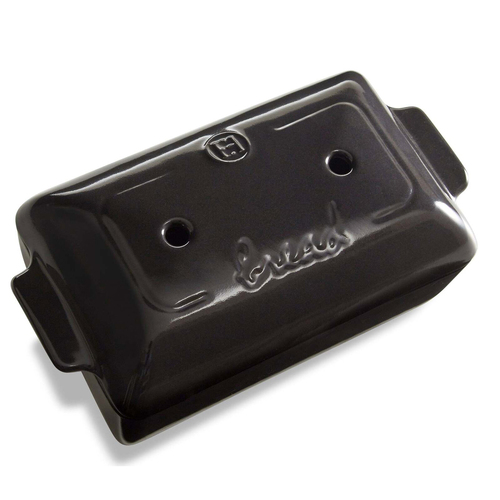 Emile Henry 24cm Ceramic Bread Loaf Baker Dish w/Lid Rectangle - Charcoal