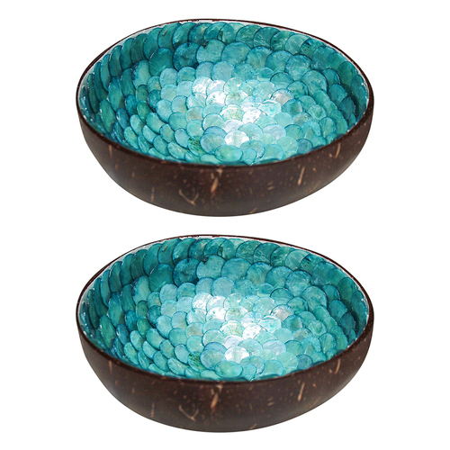 2PK LVD Shell Corfu 13cm Decorative Coco Capiz Bowl Home Decor Round