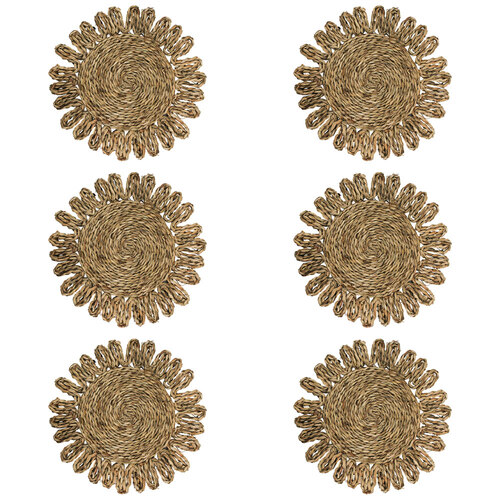 6PK LVD Placemat Natural Decorative Home Kitchen Decor 35x35cm