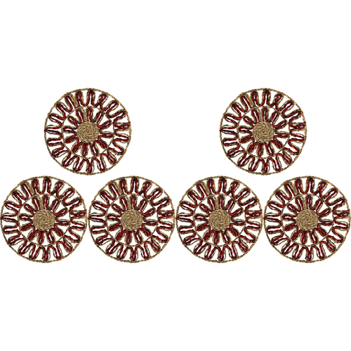 6PK LVD 35x35cm Seagrass Placemat Russet Home Decor - Natural