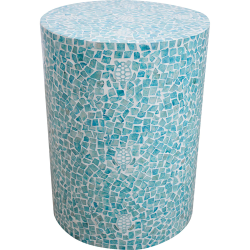 LVD Capiz/Turtle Table Stool Round Furniture 35x47cm Blue