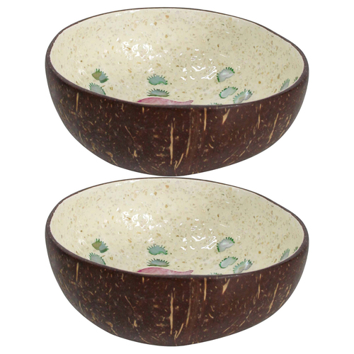 2PK LVD Aquarium 13cm Decorative Coco Capiz Bowl Home Decor Round