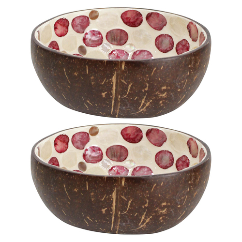 2PK LVD Pebble Mulberry 13cm Decorative Coco Capiz Bowl Home Decor Round
