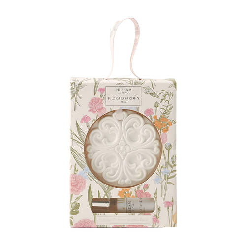Pilbeam Living Floral Garden Scented Ceramic Disc Rose Aroma Fragrance 8cm