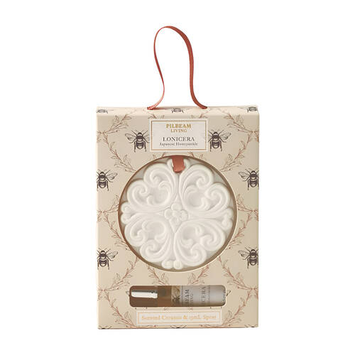 Pilbeam Living Lonicera Scented Ceramic Disc Japanese Honeysuckle Scent 8cm