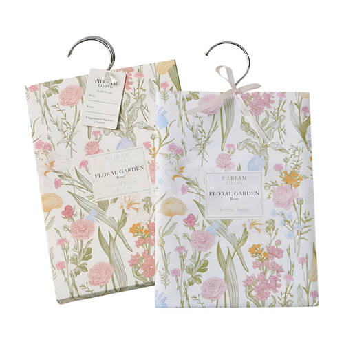 Pilbeam Living Floral Garden Scented Hanging Sachets 4x60g Rose Fragrance