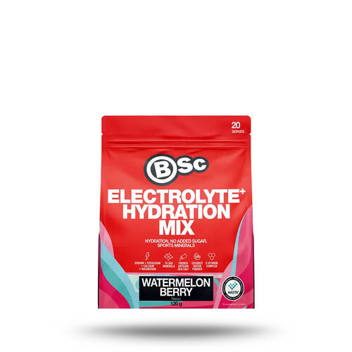 BSc Electrolyte+ Hydration Drink Mix 20 Serves 120g Watermelon Berry