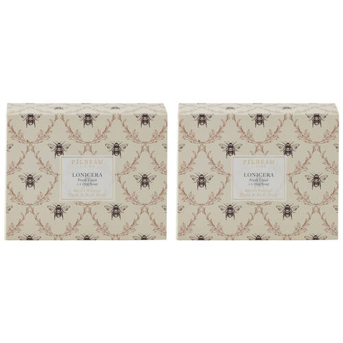 2x 2pc Pilbeam Living Lonicera Scented Soap French Pear & Vanilla Scent 9cm