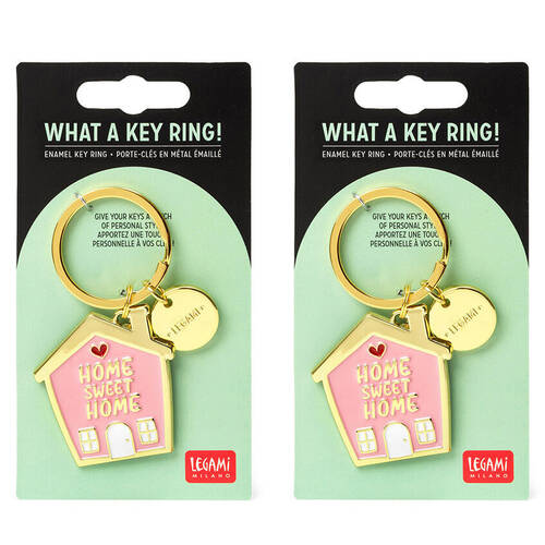 2PK Legami What A Key Ring Enamel Keyring Charm Bag Accessories House