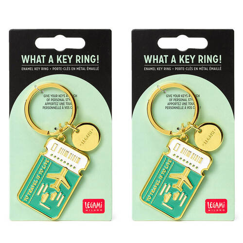 2PK Legami What A Key Ring Enamel Keyring Charm Bag Accessories Travel