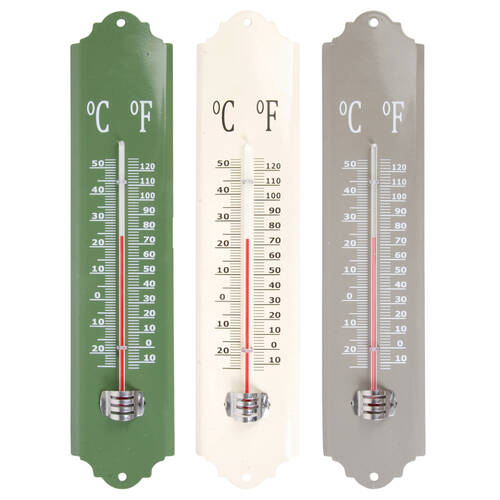 3pc Esschert Design Metal Thermometer Outdoor Wall Mount