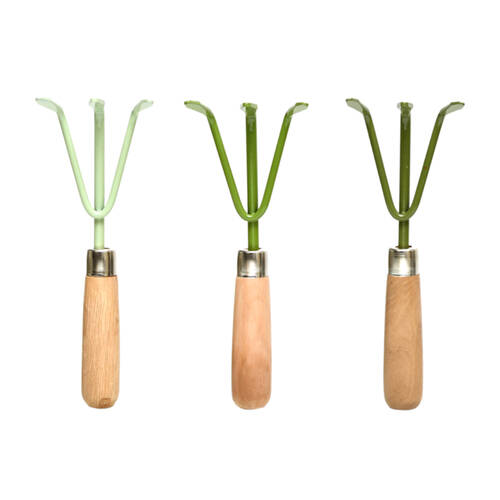 3pc Esschert Design Green Shades Hand Rake Garden and Outdoor Tools