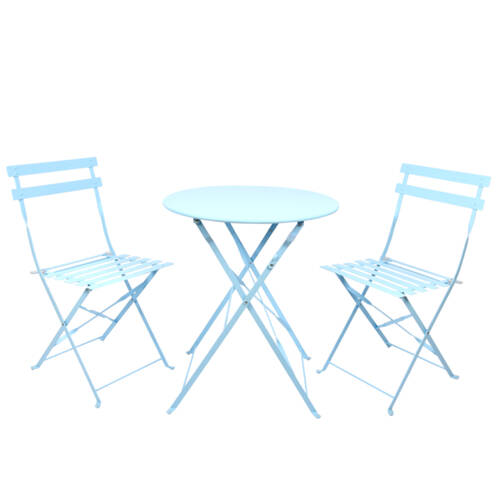 3pc Esschert Design Blue Bistro Furniture Set Garden & Outdoor Decor